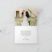Simple Black and White Photo Elegant Wedding Bedankkaart (Binnen)