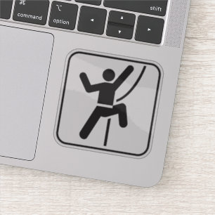 Simple Black and White Rock Climbing Icon Sticker