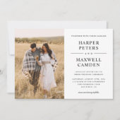 Simple Black and White Typography Photo Wedding Kaart (Voorkant)