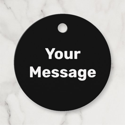 Simple Black and White Your Message Text Template Bedankjes Labels (Voorkant)