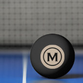 Simple Black Beige Monogram Pingpongballen (Net)