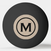 Simple Black Beige Monogram Pingpongballen (Achterkant)