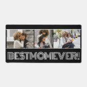 Simple Black Best Mom Ever 3 Photo Collage personn (Recto)