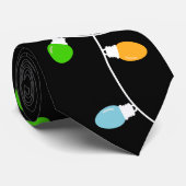 Simple Black Blue Green Red Christmas Lights Stropdas (Opgerold)