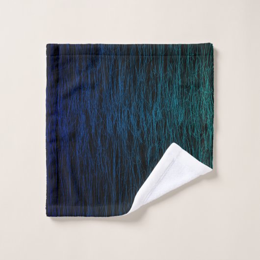 Simple Black Blue Turquoise Scribble Texture Abstr (Gant de toilette)