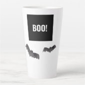 Simple Black Boo Happy Halloween Latte Mok (Voorkant)