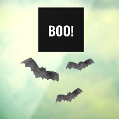 Simple Black Boo Happy Halloween Raamsticker (Vel 3)