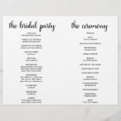 Simple Black Calligraphy Folded Wedding Program (Achterkant)