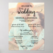 Simple Black Calligraphy Photo Wedding Program Poster (Voorkant)