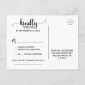 Simple Black Calligraphy Song Request RSVP Uitnodiging Briefkaart (Achterkant)