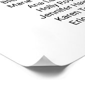 Simple Black Calligraphy Wedding Program Poster (Hoek)