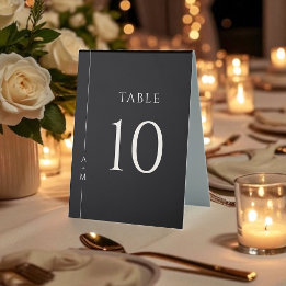 Simple Black Classic Elegant Table Number