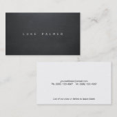 Simple Black Cool Rustic Chalkboard Writer Visitekaartje (Voorkant / Achterkant)