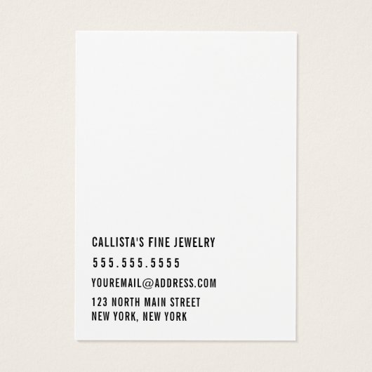 Simple Black Cursive Hair Display Card (Dos)