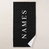 Simple Black Custom Ajouter Votre Nom Élégant (Serviette de bain)
