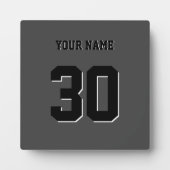 Simple Black Custom Nummer en naam Fotoplaat (Voorkant)
