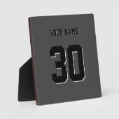 Simple Black Custom Nummer en naam Fotoplaat (Voorkant)