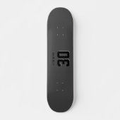 Simple Black Custom Nummer en naam Skateboard (Voorkant)