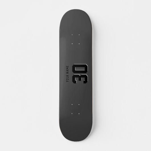 Simple Black Custom Nummer en naam Skateboard (Voorkant)