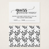 Simple Black Devis Combien De Baisers Cartes De Je (Devant & derrière)