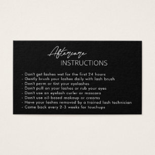 Simple Black Elegant Moderne Lashes carte de soins