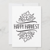 Simple Black Fall Bonne Harvest Thanksgiving carte (Devant)