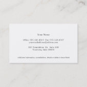 Simple Black Faux Linen Attorney Carte de visite (Dos)