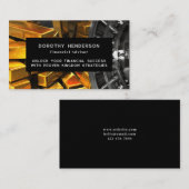 Simple Black Financial Advisor Carte de visite pho (Devant / Derrière)