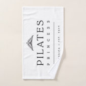 Simple Black Girly Personalized Pilates Princess (Serviette à main)