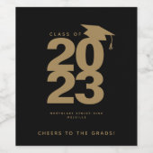 Simple Black & Gold Année de graduation Étiquette (Étiquettes simples)