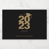 Simple Black & Gold Graduation Mini Étiquette d'al (Étiquettes simples)