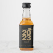 Simple Black & Gold Graduation Mini Étiquette d'al (Devant)