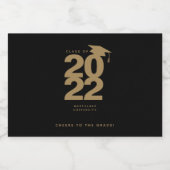 Simple Black & Gold Graduation Mini Étiquette d'al (Étiquettes simples)