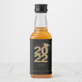 Simple Black & Gold Graduation Mini Étiquette d'al (Devant)