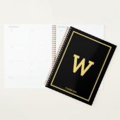 Simple Black Gold Initial Monogramme mensuel (Devant avec enveloppe)