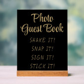 Simple Black Gold Moderne Cute Photo Symbole du li (Neutre)