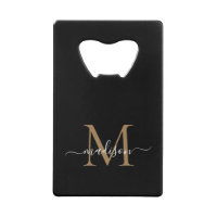 Simple Black Gold Monogramme Élégant Nom de script