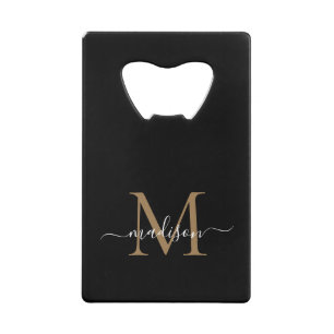 Simple Black Gold Monogramme Élégant Nom de script