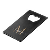 Simple Black Gold Monogramme Élégant Nom de script (Dos Angle)