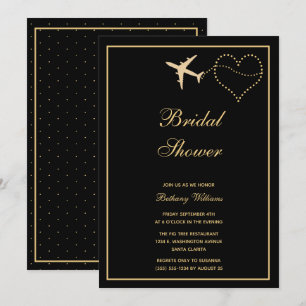 Simple Black Gold Travel Vrijgezellenfeest Kaart