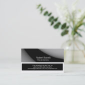 Simple Black Grey White Plain Visitekaartje (Staand voorkant)