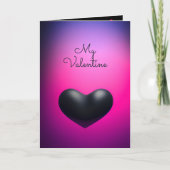 Simple Black Heart Elegant Photo Carte Valentine (Devant)