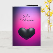 Simple Black Heart Elegant Photo Carte Valentine
