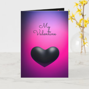 Simple Black Heart Elegant Photo Carte Valentine