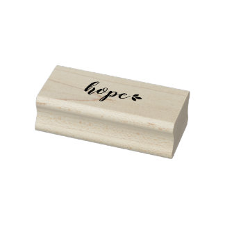 Simple Black Hope met bladeren Rubberstempel