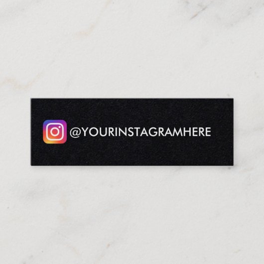Simple Black Instagram Mini Visitekaartje (Voorkant)