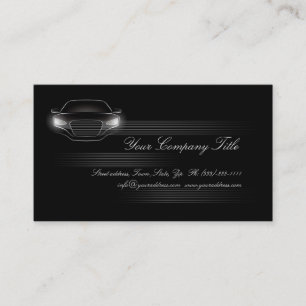 Simple Black Luxury Car Company Carte de visite QR