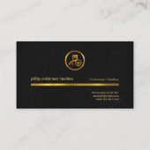 Simple Black Marble Gold Line Chauffeur Visitekaartje (Achterkant)