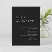 Simple Black Minimalist Wedding Invitation (Debout devant)