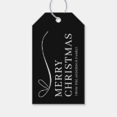 Simple black modern Merry Christmas Cadeaulabel (Achterkant)